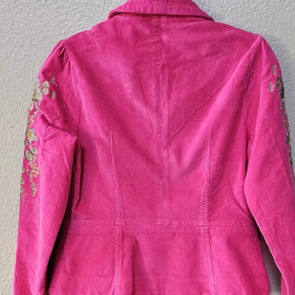 TM True Meaning Womens Jacket, Blazer Coat Corduroy, Embroidered Jacket, Medium - Picture 5 of 16